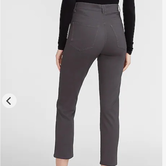 NWT Express Super High Waisted Slim Sateen Pant Grey Size 8 - Picture 3 of 7